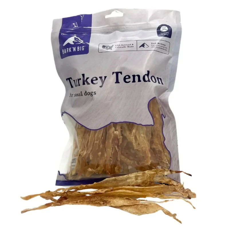BarkNBig Dehydrated Turkey Tendon Dog Treats 7-10″ 7oz