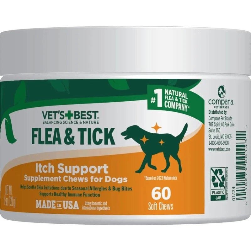 Vet’s Best Flea & Tick Itch Support Supplement Soft Chews for Dogs