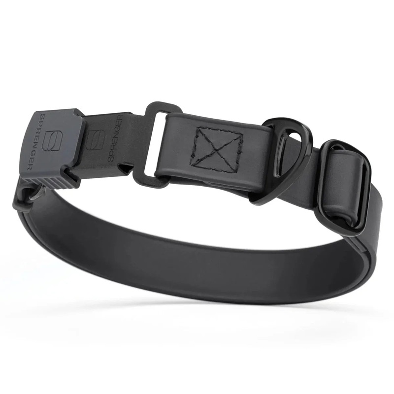 Dogline Biothane Waterproof Dog Collar with Herm Sprenger Stainless Steel Quick Release Buckle W 3/4″ x L 12″-19″ Black