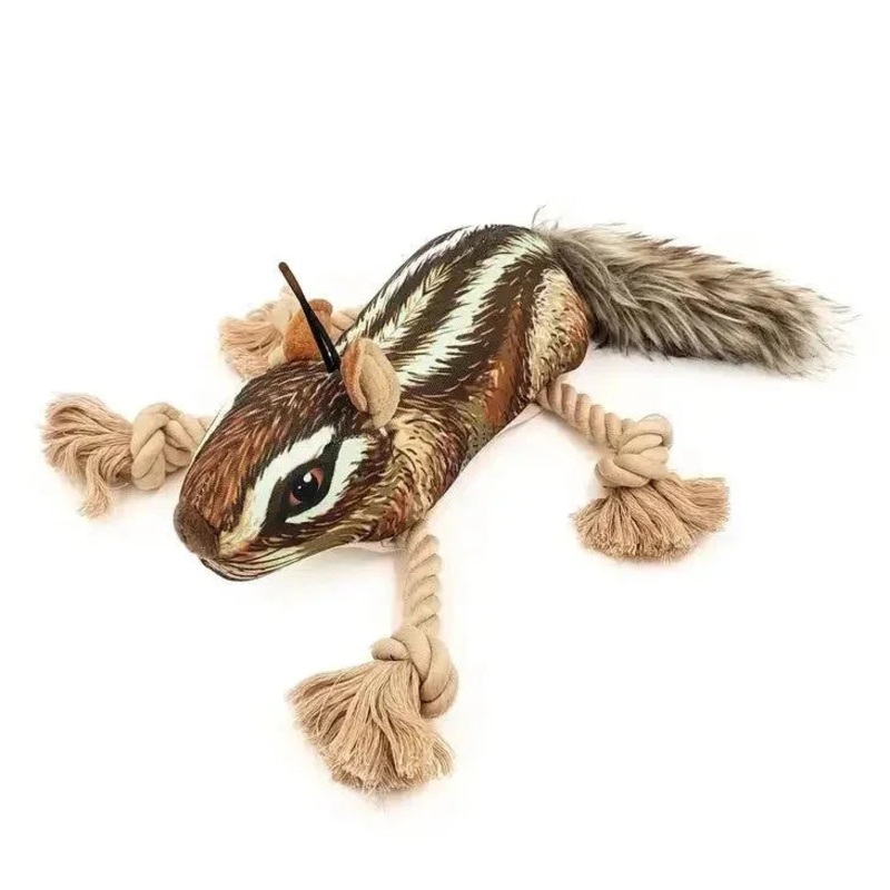 Steel Dog Realistic Roper Dog Toys Chipmunk