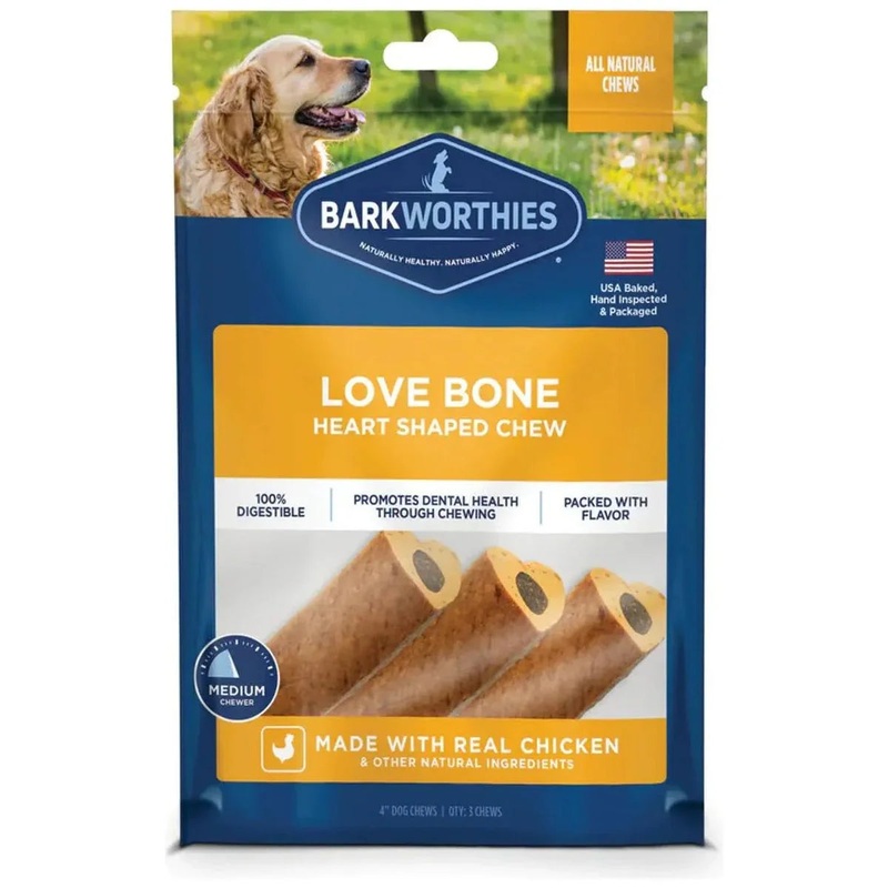 Barkworthies Love Bone Long-lasting Dog Chew 4 / 3 pk