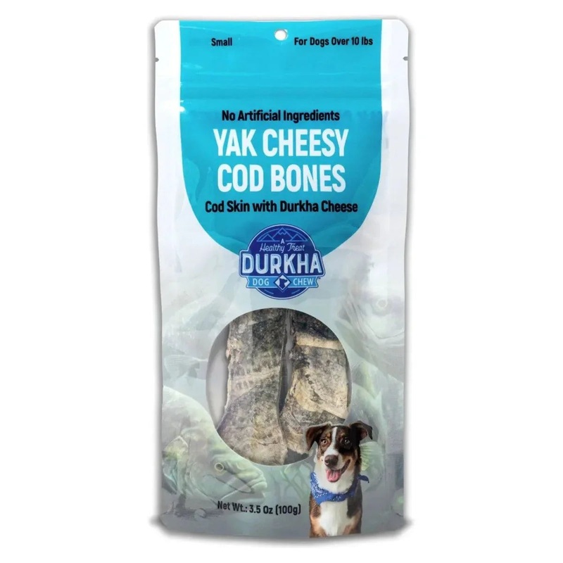 Durkha Himalayan Yak Cheesy Cod Bone Chew Dog Treat 5″ 3.2oz