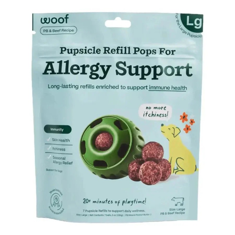 Woof Pet Pupsicle Allergy & Immunity Pop Refills Long Lasting Lickable Dog Treats Small