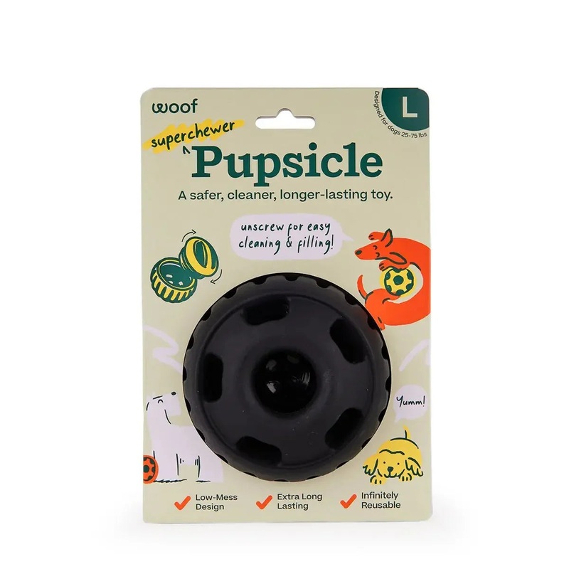 Woof Pet Pupsicle Power Chewer Refillable Dog Treat Dispenser Toy Small