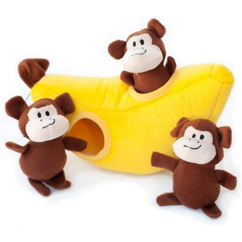 ZippyPaws Interactive Plush Dog Puzzle Toy – Fun Banana!