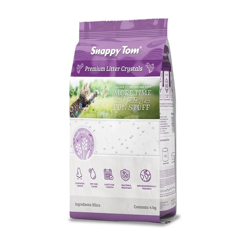 Snappy Tom Natural Scented Non-Clumping Crystal Cat Litter Lavender 4.4-lb