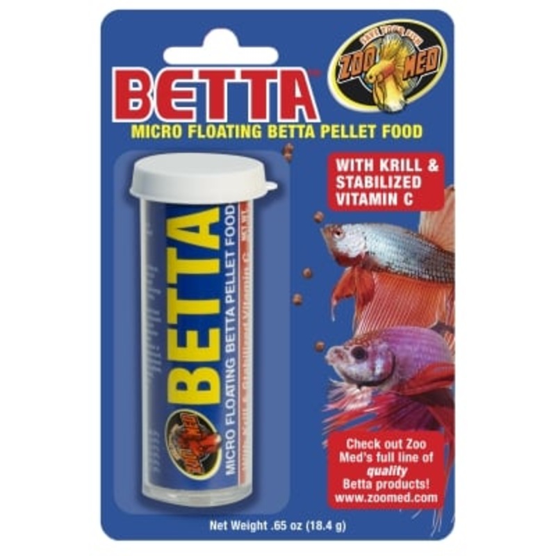 Zoo Med Betta Micro Floating Betta Pellet Betta Fish Food  .65 Oz