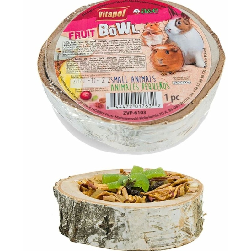 A&E Cage Vitapol Small Animal Wood Treat Fruit Bowl – Small