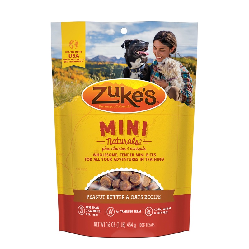 Zuke’s Mini Naturals Training Dog Treats Peanut Butter and Oats Recipe – 16 oz Bag