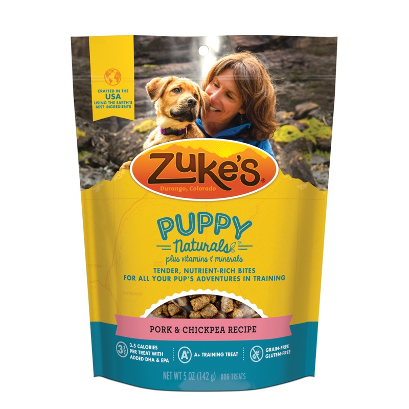 Zuke’s Puppy Naturals Puppy Treats Pork and Chickpea Recipe – 5 oz Bag