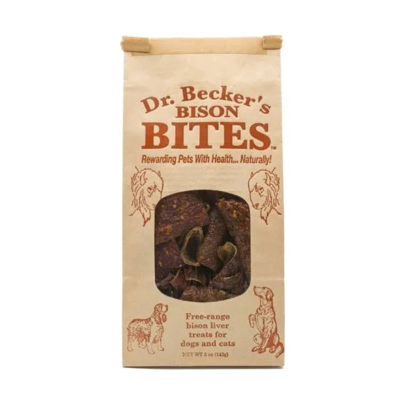 Dr. Beckers Bison Bites  100% Free-Range Bison Liver Treats for Dogs & Cats (5 oz)