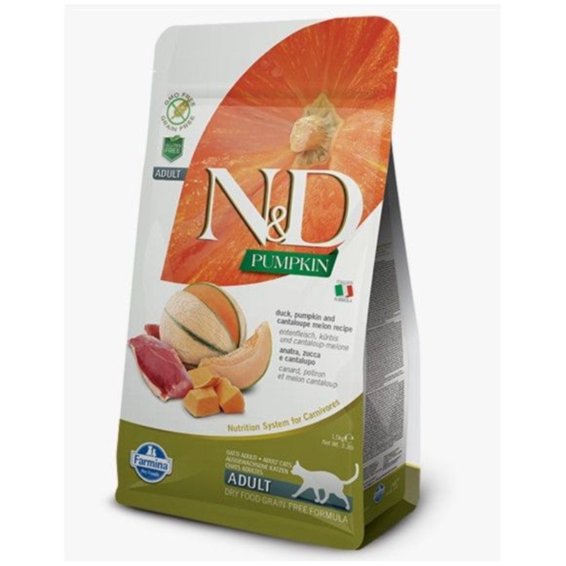 Farmina N&D Pumpkin Duck, Pumpkin & Cantaloupe Dry Cat Food  3.3 lbs