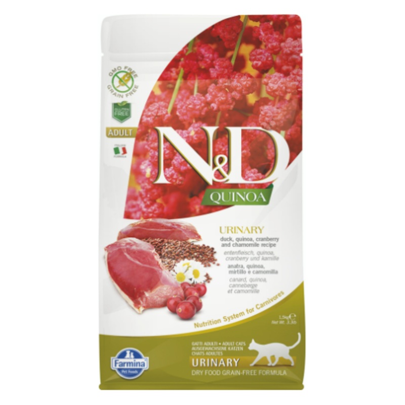 Farmina N&D Quinoa Duck, Cranberry & Chamomile Urinary Dry Cat Food  3.3 lbs