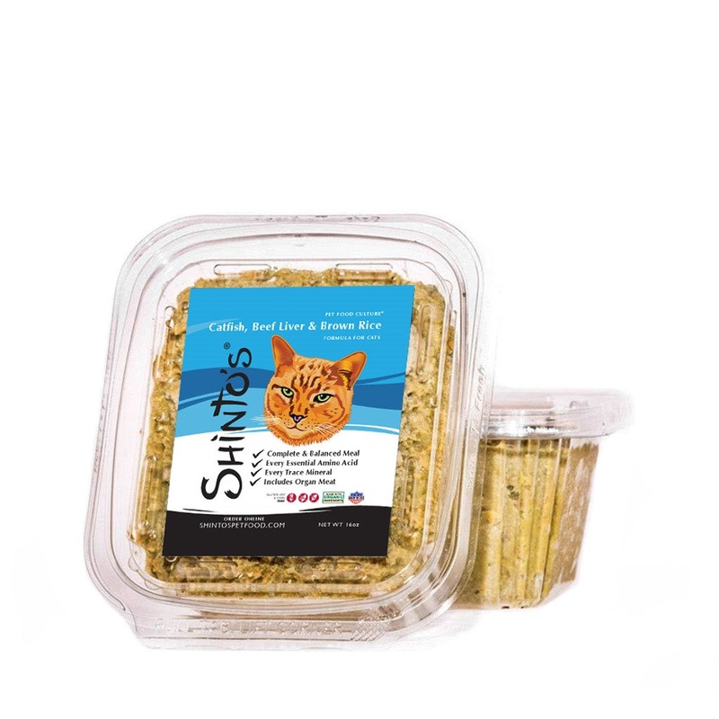 Shinto Catfish, Beef Liver & Brown Rice Recipe – For Cats 16 oz. – 1 lb – Small