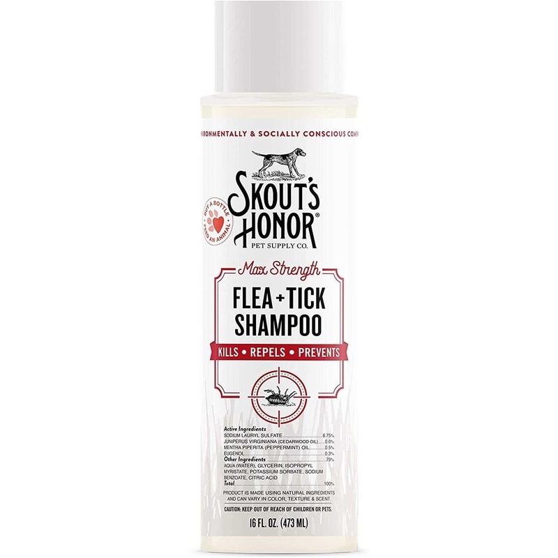 Skout’s Honor Flea & Tick Dog Shampoo  16 oz (Kills, Repels & Prevents)