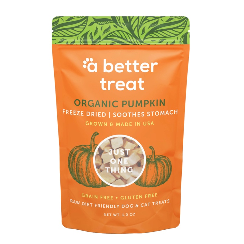 A Better Treat Organic Freeze-Dried Pumpkin  Stomach-Soothing Dog Treats, 1 oz