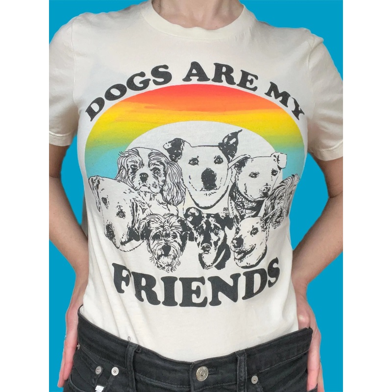 Astral Weekend “Dogs Are My Friends” T-Shirt  Soft, Casual Tee for Dog Lovers S