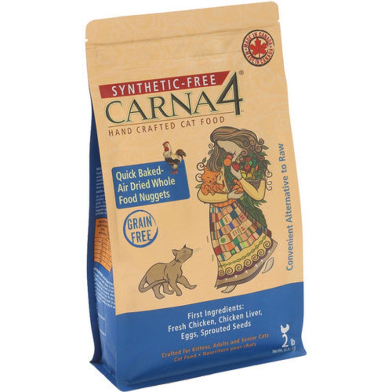 Carna4 Grain-Free Chicken Cat Food  Air-Dried Whole Food Nuggets Small – 2 lbs.