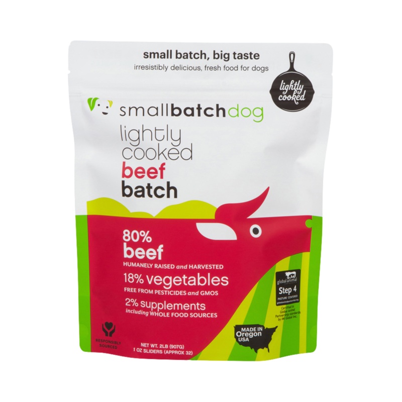 Small Batch Beef Lightly Cooked Dog Food, 2 lbs