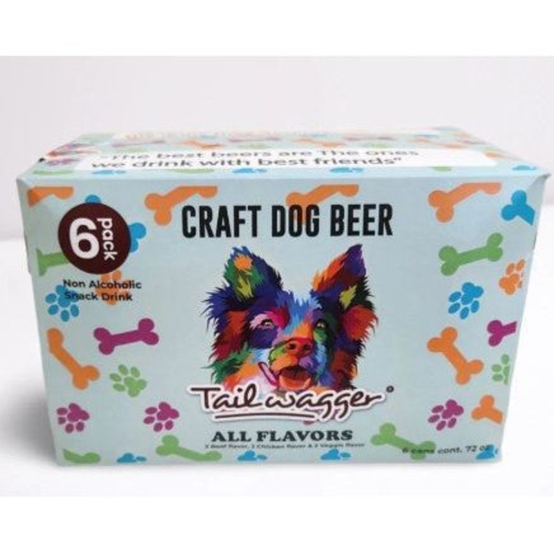 Tailwagger Craft Dog Beer  6 Pack Premium Non-Alcoholic Beverage for Dogs