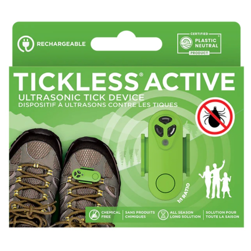 TICKLESS Active – Chemical-free, ultrasonic tick device, rechargeable green