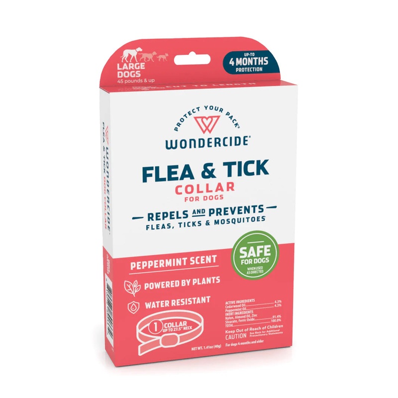 Wondercide Flea & Tick Collar for Large Dogs  Natural Essential Oils Protection | Repels Fleas, Ticks & Mosquitoes | Chemical-Free Pest Control
