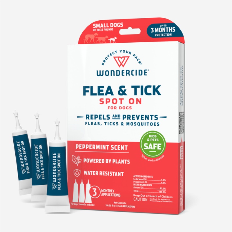 Wondercide Spot On Flea & Tick Repellent for Dogs  Natural, Long-Lasting Protection Small Dog Spot On