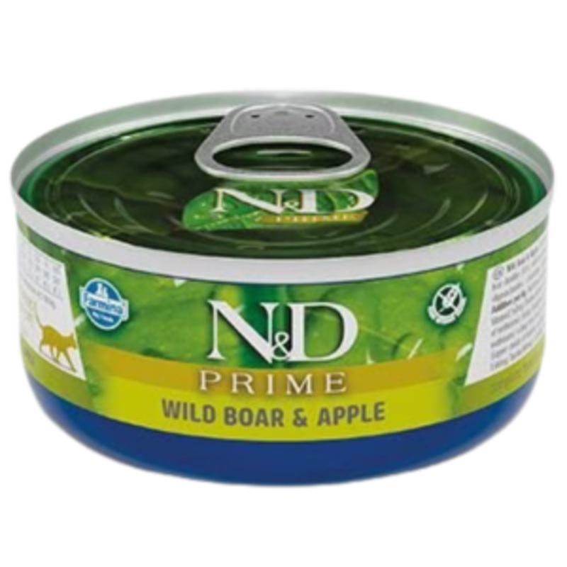 Farmina N&D Prime Grain-Free Boar & Apple Formula Canned Cat Food, 2.5-oz