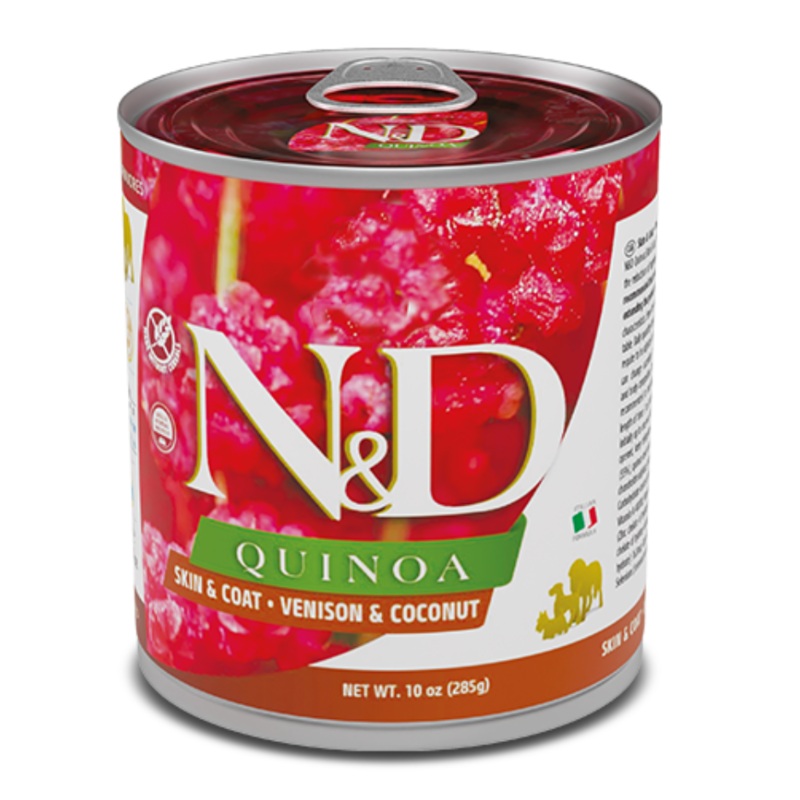 Farmina N&D Quinoa Functional Canine Venison & Coconut Skin & Coat Formula Adult Canned Dog Food 10 oz