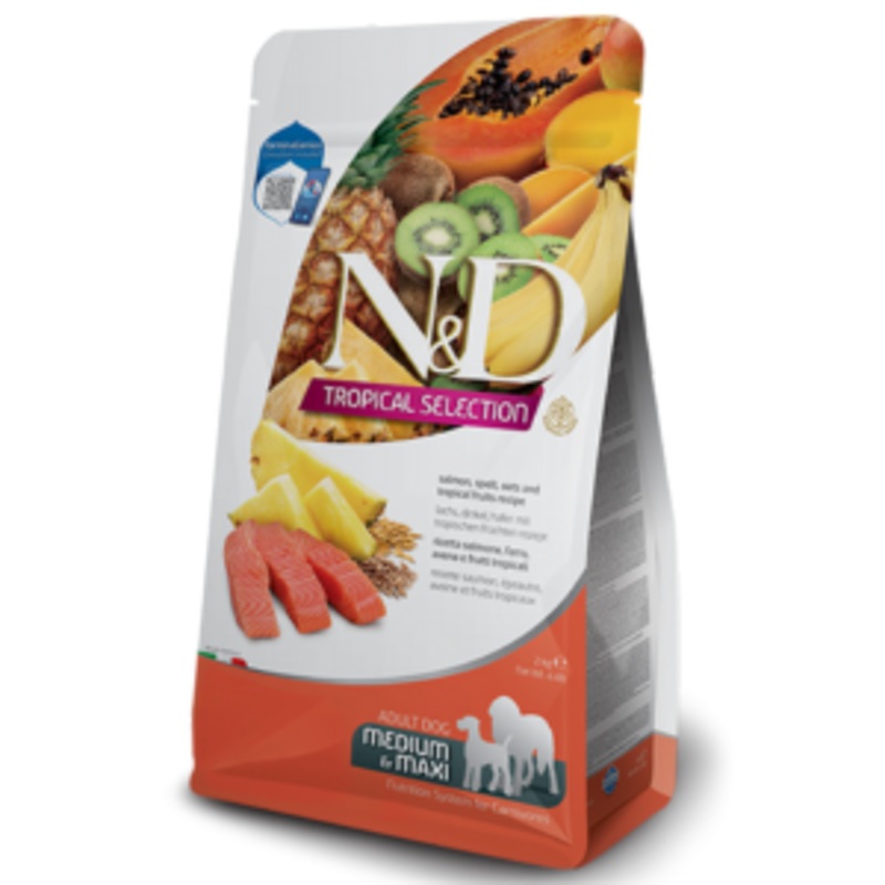 Farmina N&D Spelt, Oats and Tropical Fruit Selection Salmon Medium / Maxi Adult Dog Food 4.4 lbs