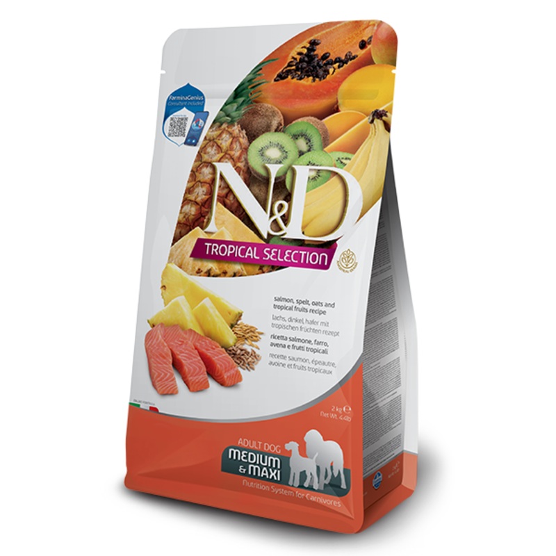 Farmina N&D Spelt, Oats and Tropical Fruit Selection Salmon Mini Adult Dog Food 3.3 lbs