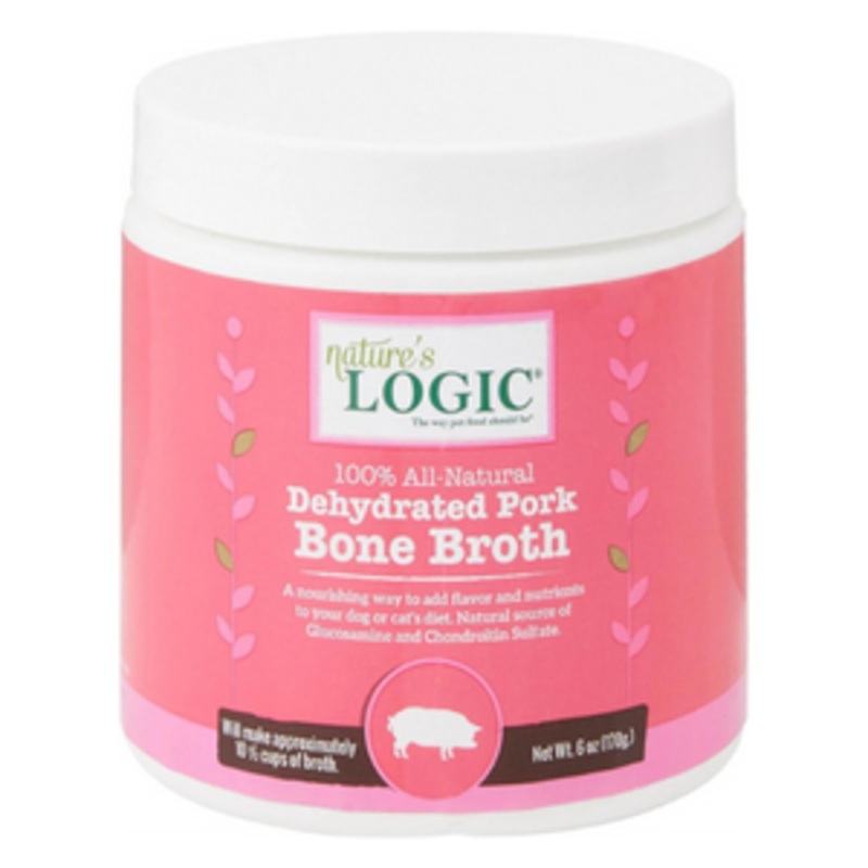 Nature’s Logic Dehydrated Pork Bone Broth Dog & Cat Food Topper, 6-oz tub