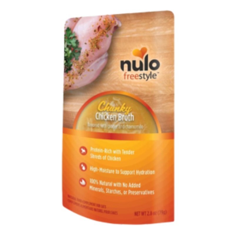 Nulo Freestyle Grain-Free Chunky Chicken Broth Recipe Cat Food Topper, 2.8oz