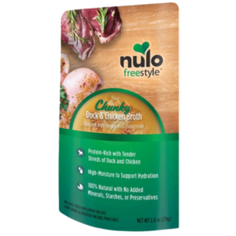 Nulo Freestyle Grain-Free Chunky Duck & Chicken Broth Recipe Cat Food Topper, 2.8oz