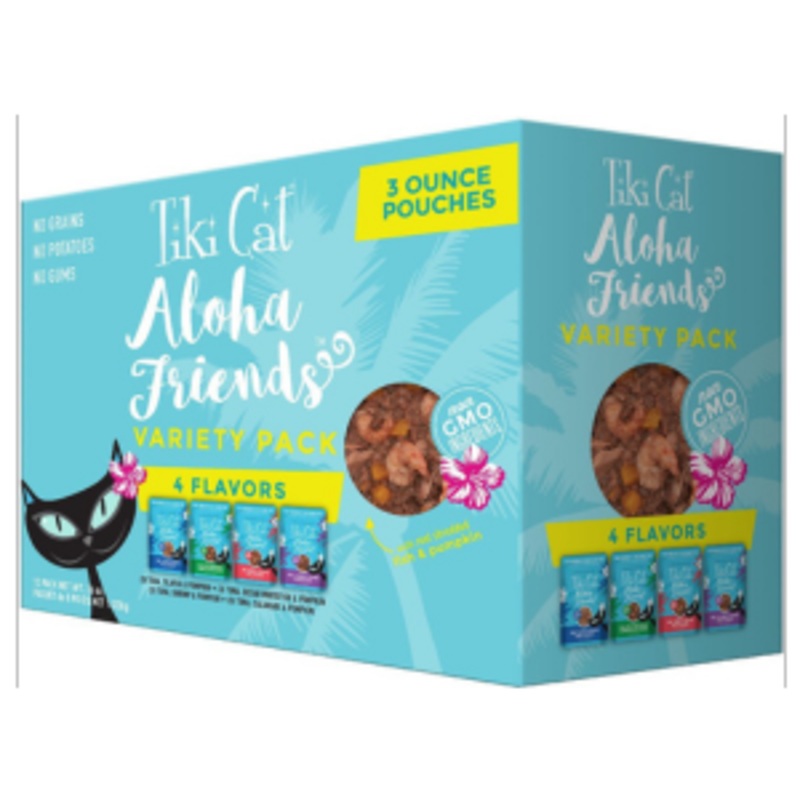Tiki Cat Aloha Friends Cat Food Cans 3oz 12 pk, Variety Pack