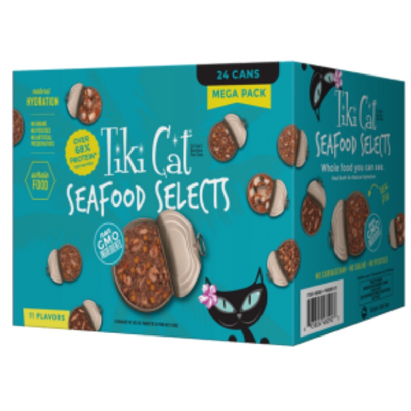 Tiki Cat Fish Faves Cat Food Cans 3 oz 24 pk, Variety Pack