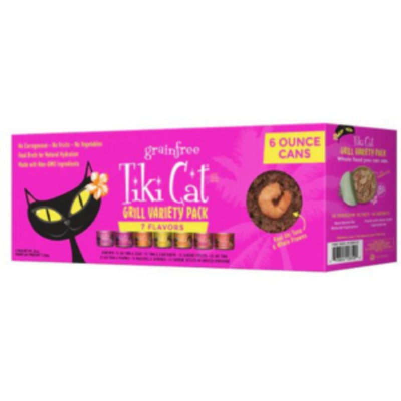 Tiki Cat Grilled Cat Food Cans 6 oz 8 count, Variety Pack