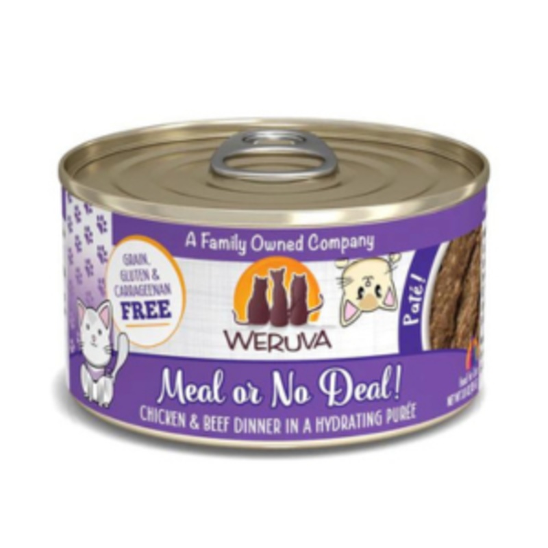Weruva Classics Pate’s Meal or No Deal Chicken & Beef Recipe in Hydrating Puree Canned Cat Food 3 oz
