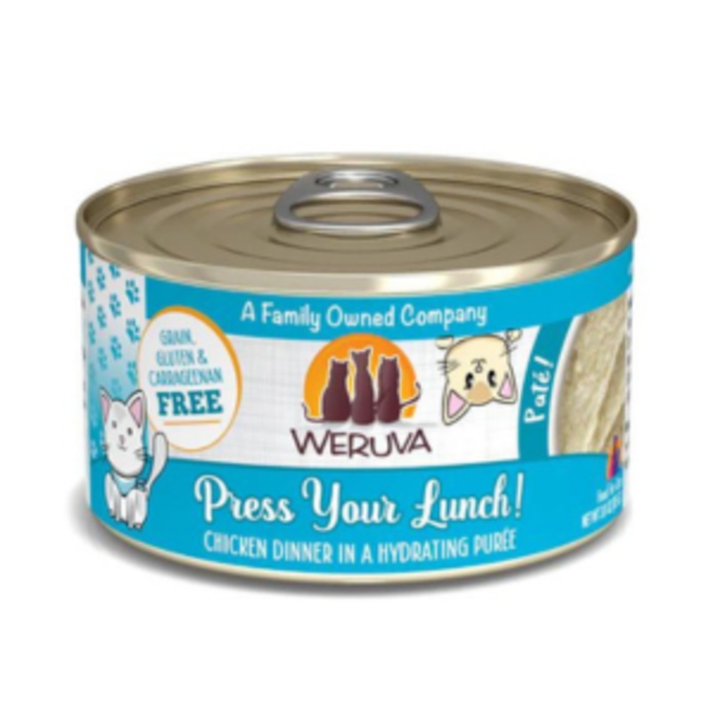 Weruva Classics Pate’s Press Your Lunch Chicken Recipe in Hydrating Puree Canned Cat Food 3 oz