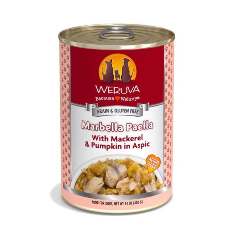 Weruva Marbella Paella with Mackerel & Pumpkin in Aspic Canned Dog Food 14 oz