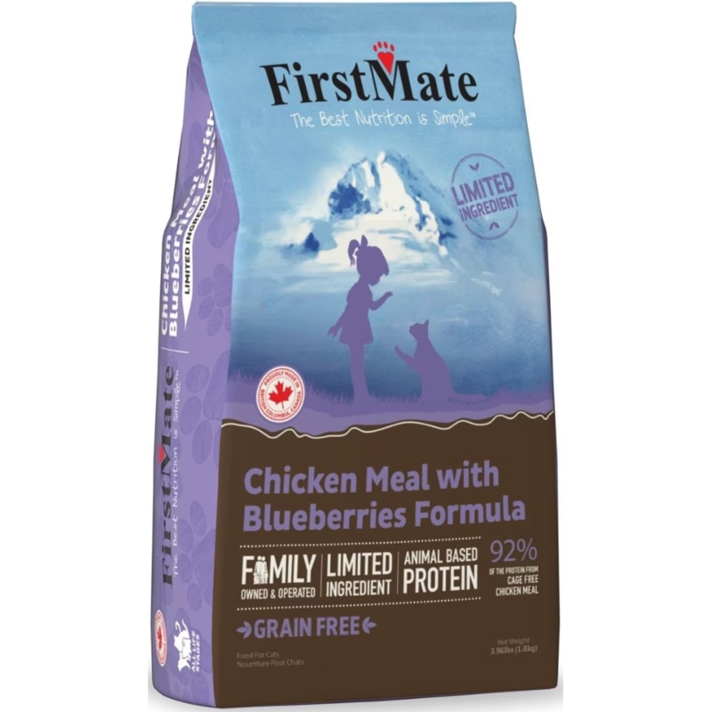FirstMate Chicken Meal with Blueberries Formula Limited Ingredient Diet Grain-Free Dry Cat Food 3.96 lbs