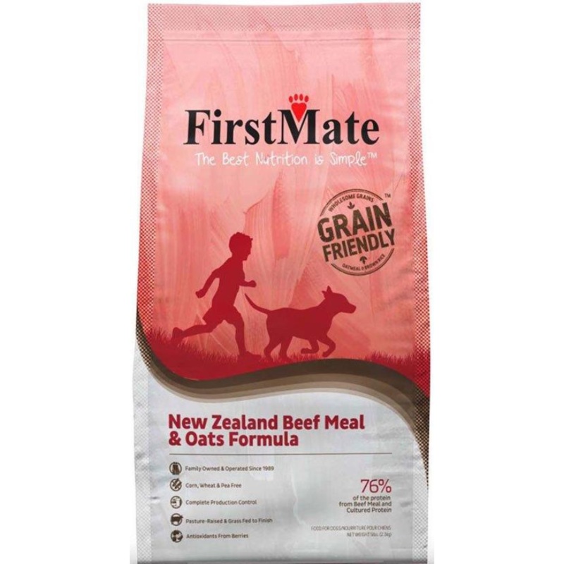FirstMate Grain Friendly New Zealand Beef & Oats Dry Dog Food 5 lbs