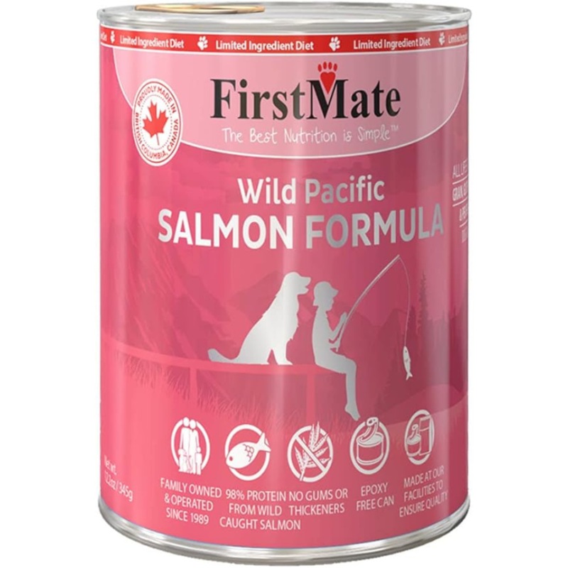 FirstMate LID Wild Pacific Salmon Grain-Free Canned Dog Food 12.2 oz
