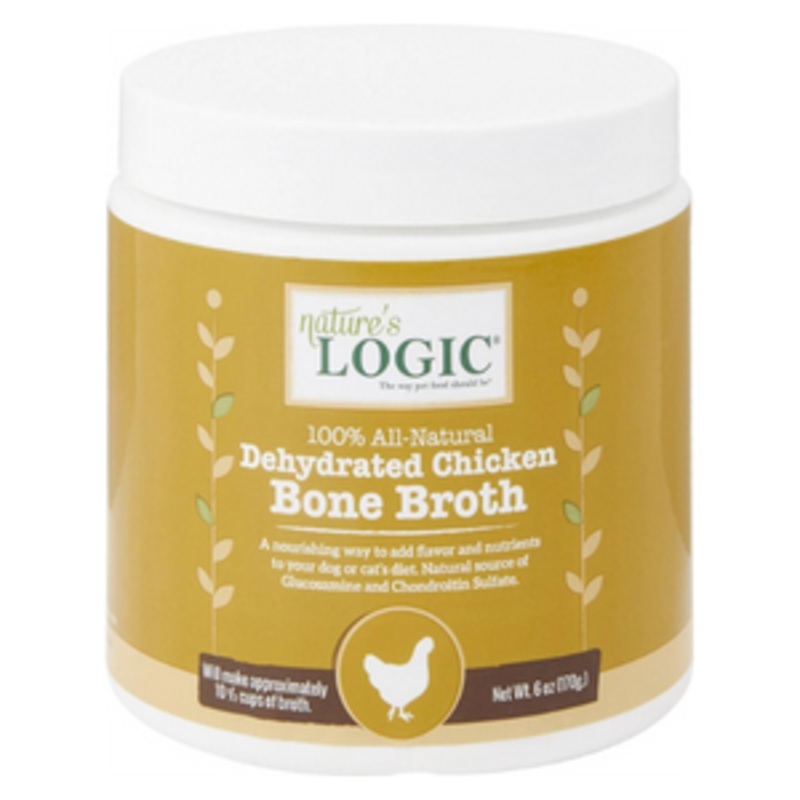 Nature’s Logic Dehydrated Chicken Bone Broth Dog & Cat Food Topper, 6-oz tub