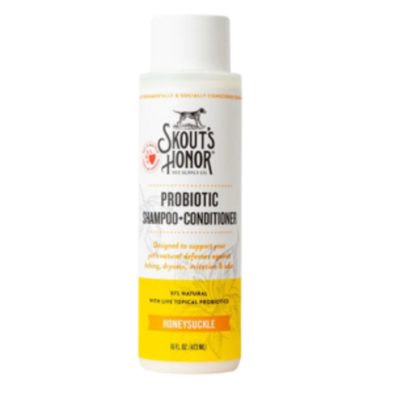 Skout’s Honor Probiotic Cat Shampoo + Conditioner Honeysuckle 16-oz
