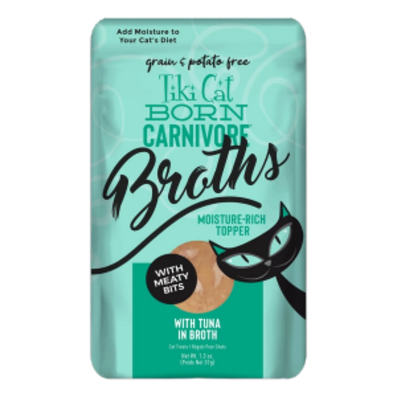 Tiki Cat Born Carnivore Broths With Tuna In Broth Wet Cat Food, 1.3-oz pouch