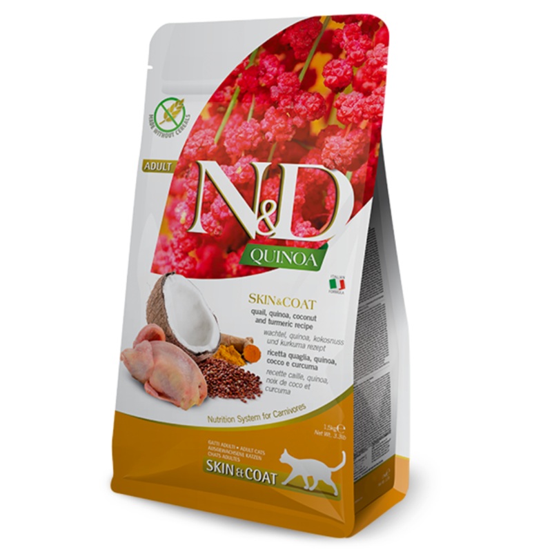 Farmina N&D Quinoa Skin and Coat Quail Dry Cat Food 3.3 lbs