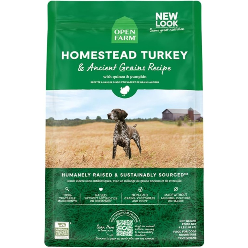 Open Farm Ancient Grains Homestead Turkey Dry Dog Food 4 lb