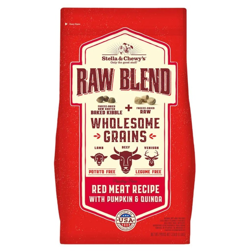 Stella & Chewy’s Wholesome Grain Red Meat Recipe Raw Blend Baked Kibble Dog Food 22 lbs