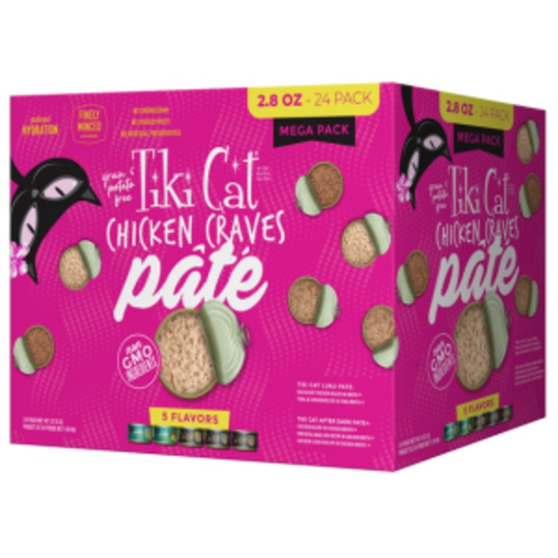 Tiki Cat Chicken Craves Cat Food Cans 2.8 oz 24 pk, Variety Pack